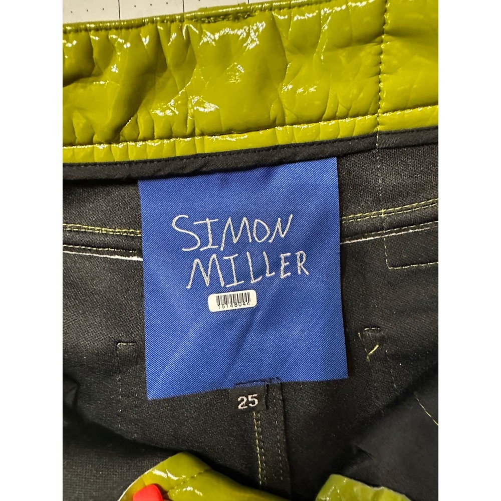Simon Miller Women's Pants Size 25 Green Vinyl High Rise‎ Cropped - Picture 8 of 16
